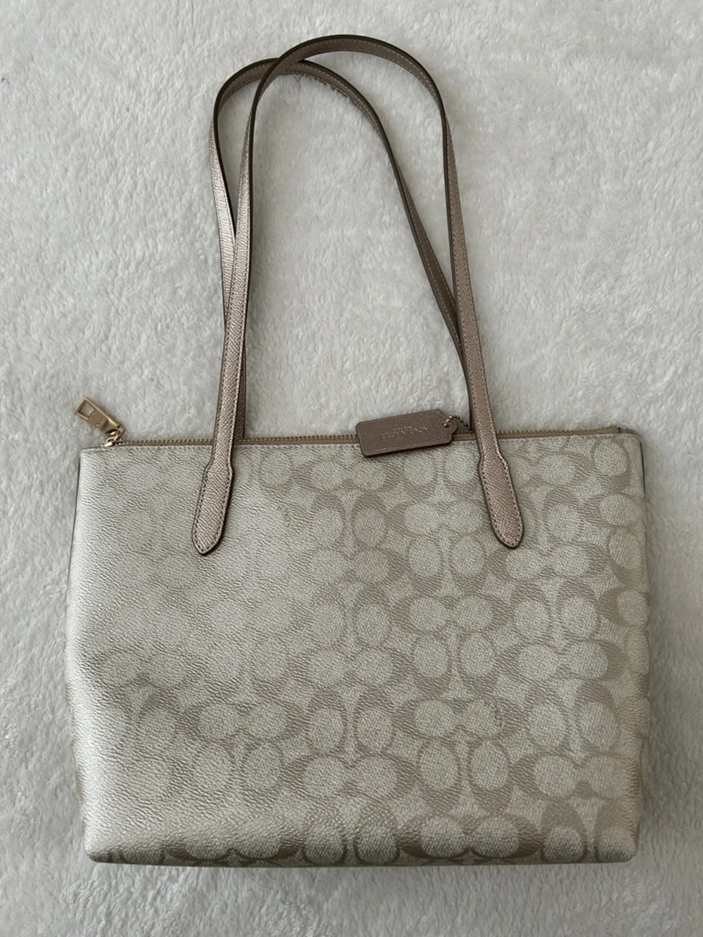 Coach Metallic Signature Tote - Picture 2 of 3